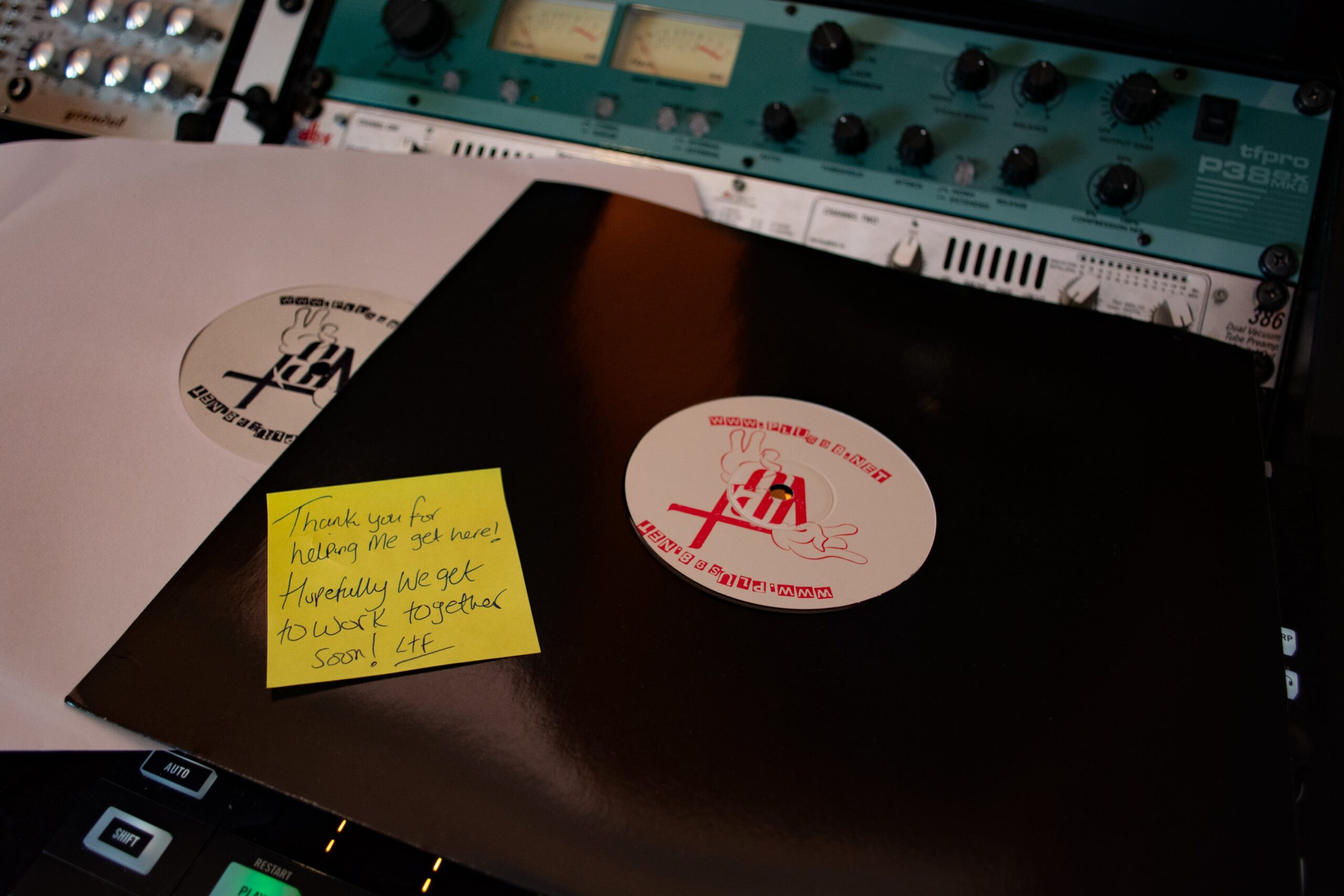 +98 vinyl on Hammy's desk